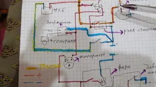 электрическая схема проводки тяжёлого китайского мотоблока (дизель)