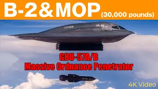 B-2 Spirit Bomber Drops test GBU-57A/B MOP(Massive Ordnance Penetrator) Bomb 【4K video news】