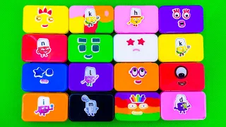 Looking Numberblocks, Alphablocks With CLAY in Rectangle, Teddy bear Shapes! SLIME Coloring! #ASMR