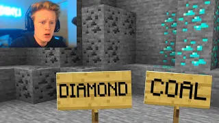 I trolled this Streamer by SWAPPING Diamond and Coal Textures...