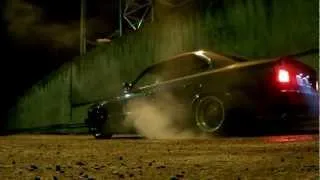 BMW e34 535i with S38 ITB burnout