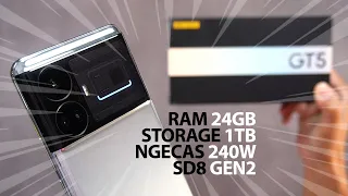 24GB/1TB🔥 240W⚡️ 144Hz🌪️ realme GT5 gilaaaaaa‼️