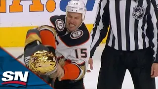 Ryan Getzlaf And Keegan Kolessar Square Up In A Second Period Fight
