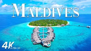 FLYING OVER MALDIVES (4K Video UHD) - Calming Music With Beautiful Nature Video For Relaxation