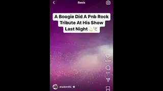 A Boogie Did A PNB Rock Tribute At his Show Last Night 🕊 #youtubeshorts #shorts #pnbrock #