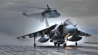 AV-8B Harrier II Showing the Insane Jump on Aircraft Carrier | Vertical Takeoff and Landing