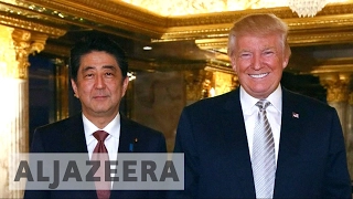 Japan’s Abe arrives in US for Trump talks