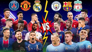 PSG & Man United & Real Madrid 🆚 Man City & Barcelona & Liverpool 😲🔥 Ultimate Comparison 💪🔥