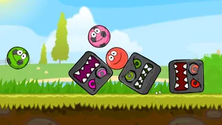 RED BALL 4 : RED BALL & (PINK + GREEN) SOCCER BALL 'FUSION BATTLE' with  BOSSES VOLUME 1 GREEN HILLS