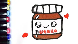 How to Draw a Cute Nutella  | Easy Cute Nutella Drawing for Kids