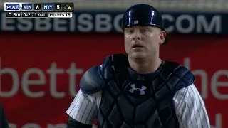 MIN@NYY: McCann drives in five, catches three runners