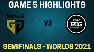 EDG vs GEN Highlights - Game 5 - Semifinals Day 2 - Worlds 2021