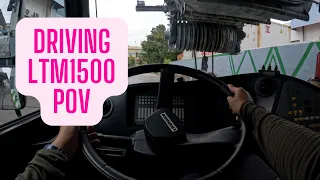 Driving and Shifting LIEBHERR LTM1500 - 8.1 + Extending Outriggers POV