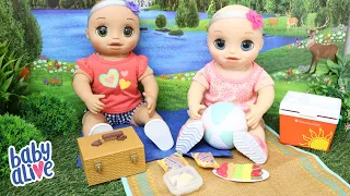 BABY ALIVE GÊMEAS NINA E HANNA VÃO PASSAR A TARDE FAZENDO PICNIC