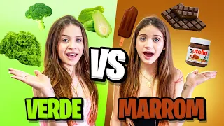 24HS COMENDO COMIDAS DA COR VERDE VS MARROM!!