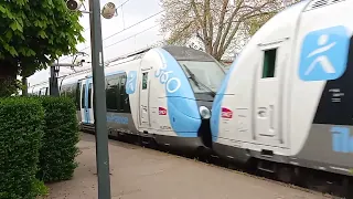 Train Régional J SNCF : Départ d'une UM2 de Z50000 , composé de la 360L et de la 359L .