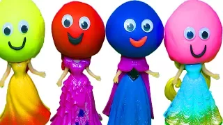 Educational cartoons with puppets Dolls Disney Princess Song about balls Finger family Nursery rhyme