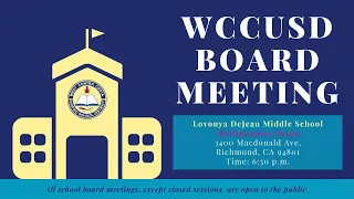 WCCUSD Board of Trustees Meeting for June 9, 2021