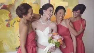Hayley Paige Wedding Dress & Coral Bridesmaid Dresses by Little Borrowed Dress Video - mywedding