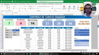 Controle de Tarefas no Excel - Link na Descrição do Vídeo!