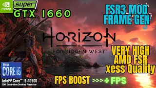 FSR3 MOD | GTX 1660s | i5 10500  | Horizon Forbidden West | Extra Boost 30 FPS/60+FPS