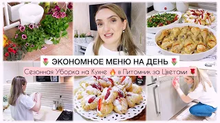 ЭКОНОМНОЕ МЕНЮ НА ДЕНЬ🌷СЕЗОННАЯ УБОРКА НА КУХНЕ🔥В ПИТОМНИК ЗА ЦВЕТАМИ 🌷