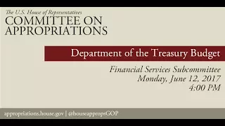 Hearing: Department of the Treasury Budget (EventID=106084)