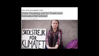 Greta Thunberg wird für Tweet zum Nahostkonflikt kritisiert