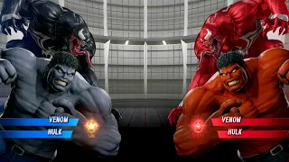 Black Hulk Venom vs. Carnage Red Hulk Fight - Marvel vs Capcom Infinite PS4 Gameplay