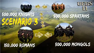 BATTLE ROYALE ROMAN GENERAL vs SPARTAN vs HEAVY KNIGHT vs MONGOL GENERAL | Battle Simulator 2 UEBS 2