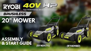 How to Assemble & Start the RYOBI 40V 20" Mower