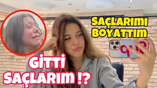 GİTTİ SAÇLARIM MAHVOLDU !! 2 KEZ Saçlarımı Boyattım Vlog. Tuana Zeybek