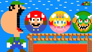 Super Mario: Luigi Big Mouth and the Challenge of Eating All Marble Race | Game Animation