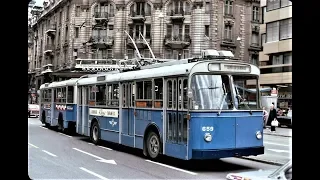 Lausanne, Switzerland Trolleybus Scenes - 1976