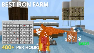 Minecraft Bedrock: Easy UNBREAKABLE Iron Farm Tutorial! - 400+ Iron Per Hour!