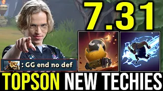 How Topson destroy map with new techies! 7.31 FIRST PRO TECHIES GAMEPLAY!