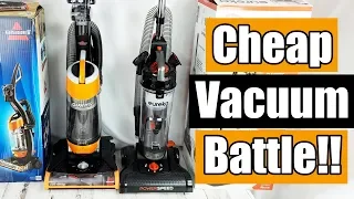 Cheap Vacuum Battle! - Bissell CleanView vs  Eureka Powerspeed NEU188A NEU182A