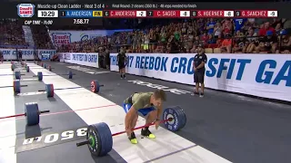 Cody Anderson cleans 2 bodyweight, Muscle up and cleans event, CrossFit Games 2017