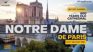 Jaw-Dropping Drone tour of 800 years old Notre Dame at Sunrise! Paris' Iconic n Stunning Beauty