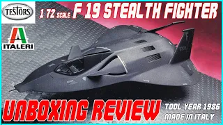 TESTORS /ITALERI 1/72 F-19 STEALTH FIGHTER UNBOXING REVIEW