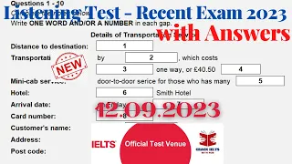 IELTS Listening Actual Test 2023 with Answers | 12.09.2023