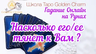 НАСКОЛЬКО ТЯНЕТ К ВАМ СЕГОДНЯ ЗАГАДАННОГО ЧЕЛОВЕКА? ОНЛАЙН ГАДАНИЕ РУНЫ/ Школа Таро Golden Charm