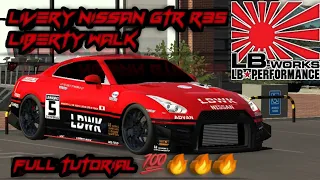 Full tutorial how to make design nissan gtr r35 Liberty Walk  | car parking multiplayer