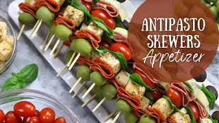 Antipasto Skewers | Easy Cold Italian Appetizer {Affordable Make Ahead Party Recipe}