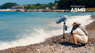 The sound of the ocean breaking through the stones | Beach Waves ASMR