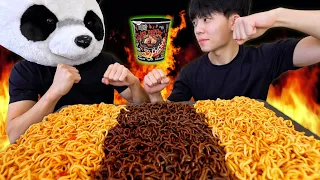 FIANCE vs BROTHER! Daebak Ghost Pepper Spiciest Noodle Challenge Mukbang