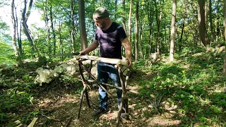 Making a bushcraft table in the wild.
