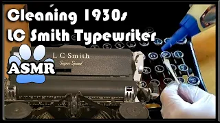 ASMR Cleaning & Repairing 1930's Typewriter / Glove Sounds / Whispering