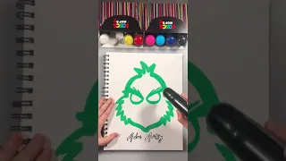 Activating my THICK Green Posca Mop’r Marker and Drawing with it! #shorts