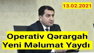 Operativ Qərargah Yeni Məlumat Yaydı (13.02.2021)